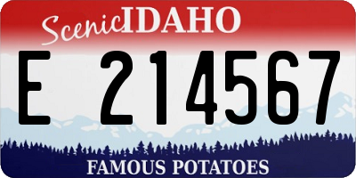 ID license plate E214567