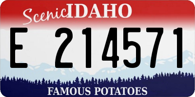 ID license plate E214571
