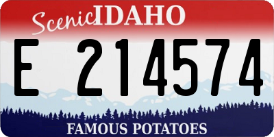 ID license plate E214574