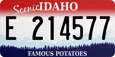 ID license plate E214577