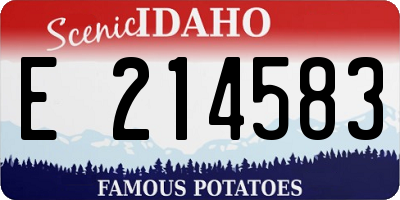 ID license plate E214583