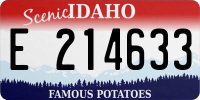 ID license plate E214633
