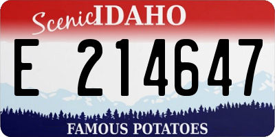 ID license plate E214647