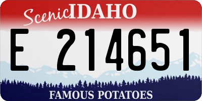 ID license plate E214651
