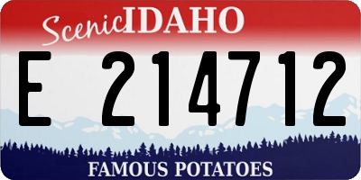 ID license plate E214712