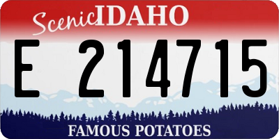 ID license plate E214715