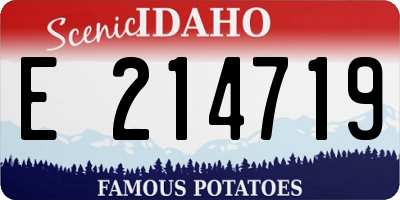 ID license plate E214719