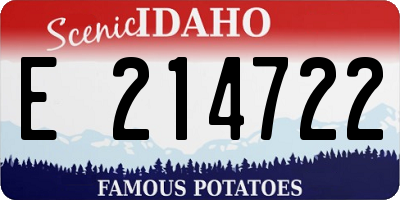 ID license plate E214722