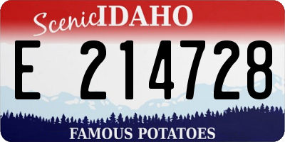 ID license plate E214728
