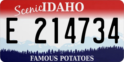 ID license plate E214734
