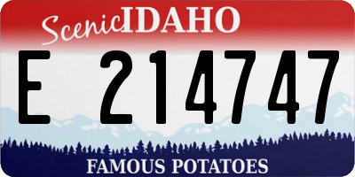 ID license plate E214747