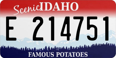 ID license plate E214751