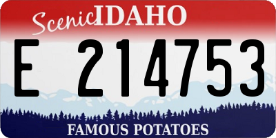 ID license plate E214753