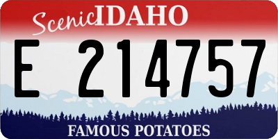 ID license plate E214757