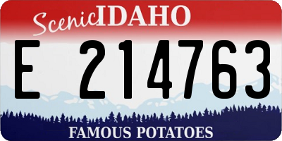 ID license plate E214763