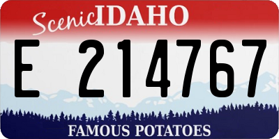 ID license plate E214767