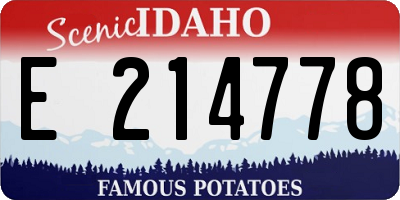 ID license plate E214778