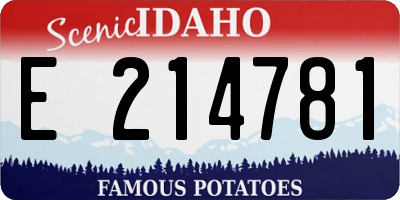 ID license plate E214781