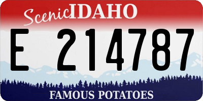 ID license plate E214787