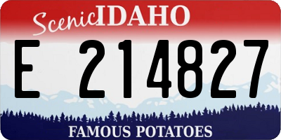 ID license plate E214827
