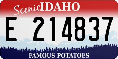 ID license plate E214837