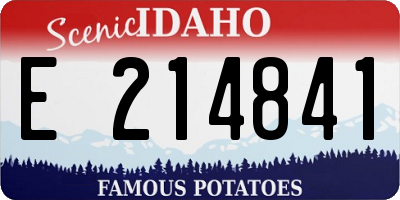 ID license plate E214841