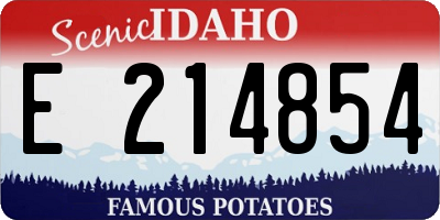 ID license plate E214854