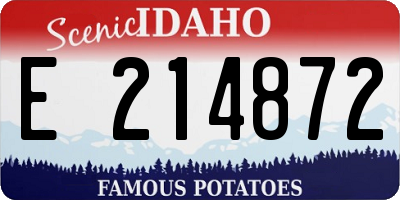 ID license plate E214872