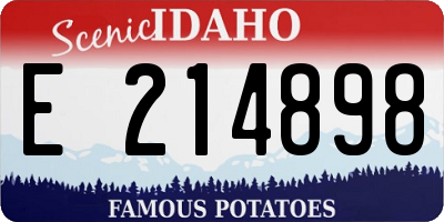 ID license plate E214898