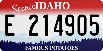 ID license plate E214905