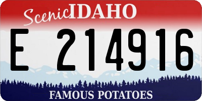 ID license plate E214916