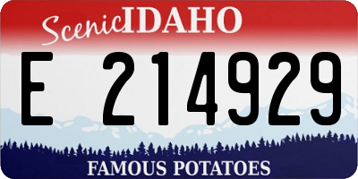 ID license plate E214929