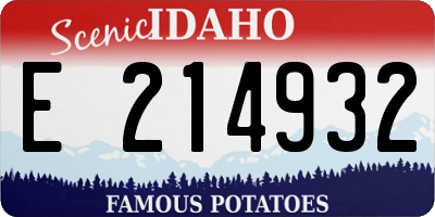 ID license plate E214932
