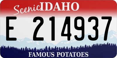 ID license plate E214937