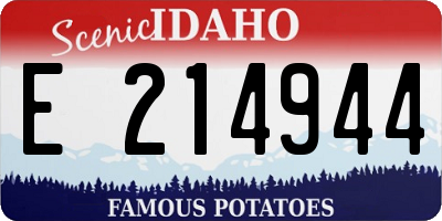 ID license plate E214944