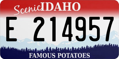 ID license plate E214957