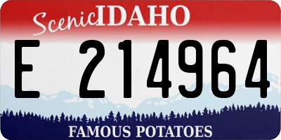 ID license plate E214964