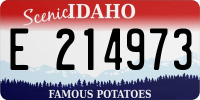 ID license plate E214973