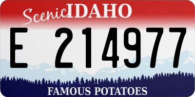 ID license plate E214977
