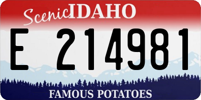 ID license plate E214981