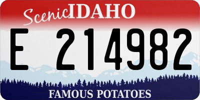ID license plate E214982