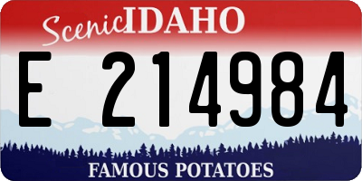 ID license plate E214984
