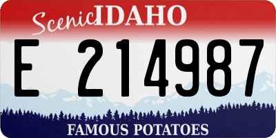 ID license plate E214987