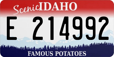 ID license plate E214992