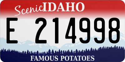 ID license plate E214998