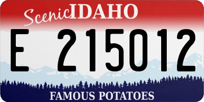 ID license plate E215012