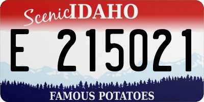 ID license plate E215021