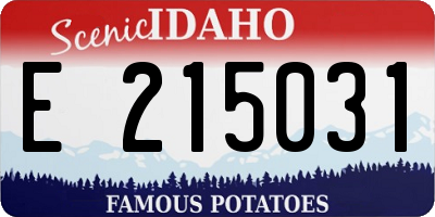 ID license plate E215031
