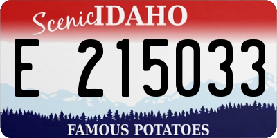 ID license plate E215033