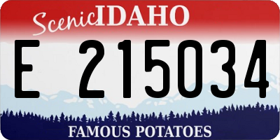 ID license plate E215034